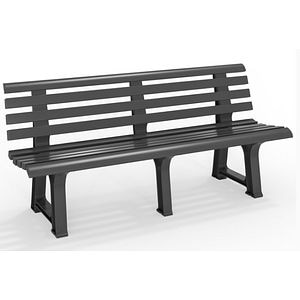 Banca cu spatar, plastic, antracit, 145x49x74cm  Orhideea