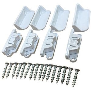 Set inchidere plasa insecte SUNNY, plastic, 6.7 cm, 8 piese, alb