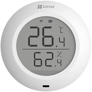 Senzor temperatura si umiditate EZVIZ T51C, Wi-Fi, ZigBee, Alerte instantanee, Ecran 1.8 inch, alb