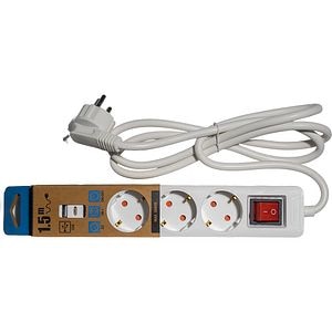 Prelungitor STROHM, 3 prize, 1.5m, alb