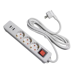 Prelungitor STROHM, 3 prize, 3m, alb