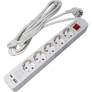 Prelungitor STROHM, 5 prize, 3m, alb