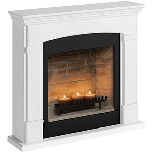 Semineu decorativ cu lumanari TAGU ZenFlame Helmi White, MDF, alb