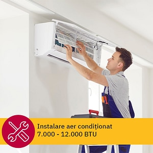 Instalare aer conditionat in 3-5 zile lucratoare - pentru aparatele de 7000-12000BTU cu kit de montaj inclus