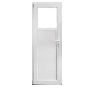 Usa termopan PVC exterior, cu geam, 4 C, alb, stanga, simpla deschidere, 68 x 190 cm • Aplast