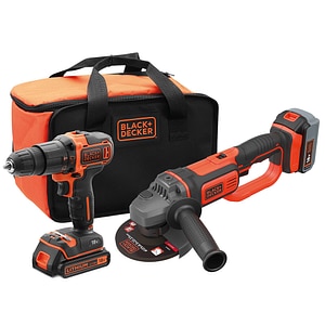 Kit Polizor unghiular(flex) BLACK DECKER BCK24D1M1S QW, 18V, 8600rpm, 125mm