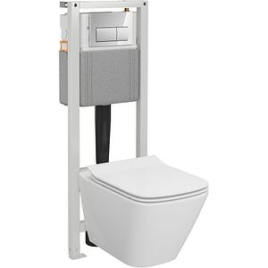 Set vas WC suspendat CERSANIT Mech 40 Mito S701-830, ceramica, rezervor 3-6 l, capac SoftClose, alb