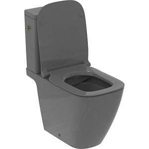 Set vas WC IDEAL STANDARD I.Life B T534858 gri, ceramica, evacuare orizontala, rezervor 3/6l, capac SoftClose, gri lucios