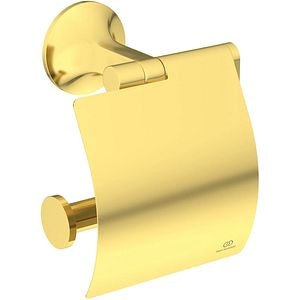 Suport hartie igienica cu capac IDEAL STANDARD La Dolce Vita T5509A2, auriu periat