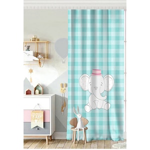 Draperie Mila Home Elephant, rejansa, 140 x 200 cm, semiopac, verde