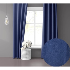 Draperie Minimalist Home World, rejansa, 150 x 260 cm, semiopac, albastru petrol