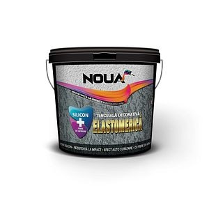 Pachet tencuiala decorativa, alba, striata, 25 kg, 1 + 1  Noua Elastomerica