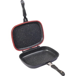 Tigaie grill dubla MYRIA MC4013, 32cm, aluminiu, negru