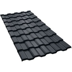 Tigla metalica BILKA Adriatic, gri mat (RAL 7016), 0.5 mm, 100 x 121.5 cm