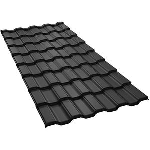 Tigla metalica BILKA Adriatic 35, negru mat (RAL 9005), 0.5 mm, 100 x 121.5 cm