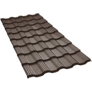 Tigla metalica BILKA Hellenic 35, maro grandemat (RAL 8019), 0.5 mm, 100 x 121 cm