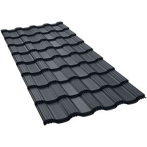 Tigla metalica BILKA Hellenic 35, gri mat (RAL 7016), 0.5 mm, 100 x 121 cm