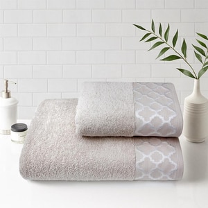 Set 2 prosoape baie MILA HOME Clover, 50 x 90 cm, 70 x 140 cm, bumbac, bej