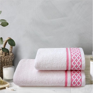 Set 2 prosoape baie MILA HOME Ivy, 50 x 90 cm, 70 x 140 cm, bumbac, roz