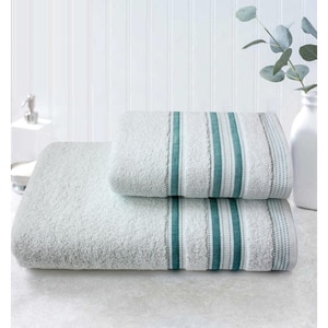 Set 2 prosoape baie MILA HOME Line, 50 x 90 cm, 70 x 140 cm, bumbac, verde