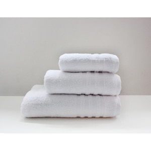 Set 3 prosoape baie MILA HOME Point, 50 x 90 cm, 70 x 140 cm, 100 x 150 cm, bumbac, alb