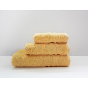 Set 3 prosoape baie MILA HOME Point, 50 x 90 cm, 70 x 140 cm, 100 x 150 cm, bumbac, galben