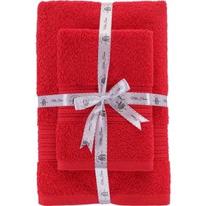 Set 2 prosoape baie MILA HOME Donatella, 70 x 140 cm, 50 x 90 cm, bumbac, rosu