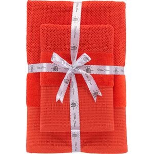 Set 2 prosoape baie MILA HOME Mia, 70 x 140 cm, 50 x 90 cm, bumbac, portocaliu