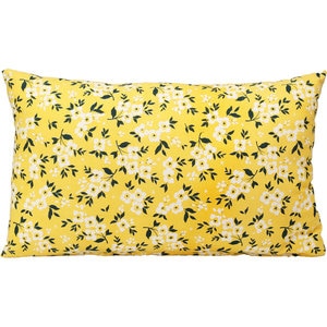 Perna decorativa KI Flori albe, 30 x 50 cm, galben