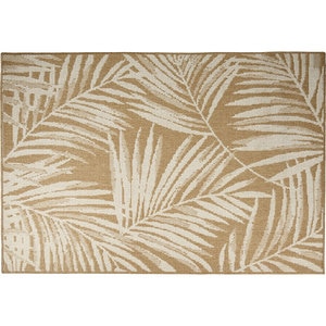 Covor exterior Frunze, 120 x 180 cm, polipropilena, alb-maro