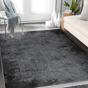 Covor living / dormitor Unique Velvet, 80 x 150 cm, poliester, gri