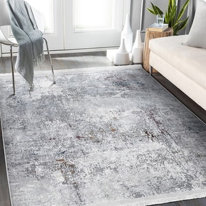 Covor living / dormitor Unique Abstract, 120 x 180 cm, poliester, gri