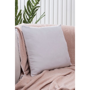 Fata perna decorativa Plain, 100% poliester, 45 x 45 cm, gri