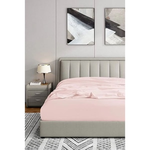 Cearsaf cu elastic pat MILA HOME, 100% bumbac ranforce, 120 x 200 cm, roz