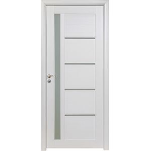 Usa interior U72, cu geam, reversibila, MDF, 80 x 204 cm, alb