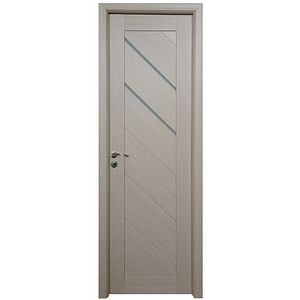 Usa interior U77, cu geam, reversibila, MDF, 60 x 204 cm, crem