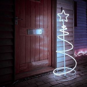 Decoratiune Craciun Brad spirala, 490 LED-uri, 125 cm, alb rece