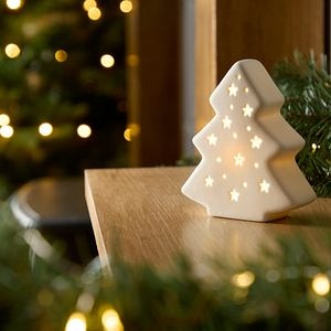 Decoratiune Craciun Brad, 80 LED-uri, alb cald