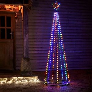 Decoratiune Craciun Brad, 575 LED-uri, 210 cm, multicolor
