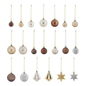 Set globuri, 50buc, diferite marimi, auriu