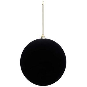 Set globuri textura de catifea, 15 cm, negru, 3 buc