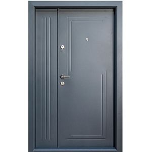 Usa de exterior pentru casa, metalica, antracit, fara geam, dreapta, dubla deschidere, 203 x 124,5 cm  FAM