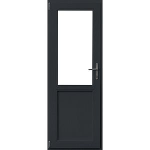 Usa termopan PVC exterior, batanta, cu geam, 5 C, 2/3, gri, stanga, simpla deschidere, 86 x 204 cm • Aplast