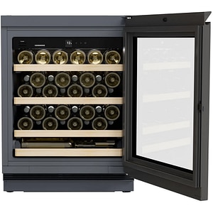 Racitor de vinuri incorporabil LIEBHERR UWgb 3631 Vinidor, 44 sticle, H 82 cm, Clasa F, negru