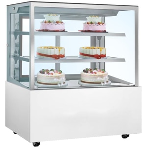 Vitrina frigorifica profesionala pentru cofetarie VORTEX VGR33WH01Y, 330 l, H 138.5 cm, alb