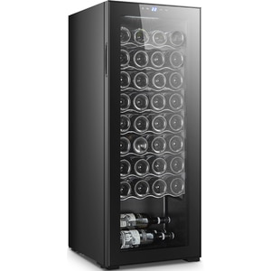 Racitor de vinuri VORTEX VWC10NBK01D, 36 sticle, H 110 cm, Clasa G, negru