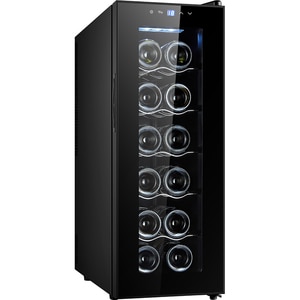 Racitor de vinuri VORTEX VWC4NBK03D, 12 sticle, H 74 cm, Clasa F, negru