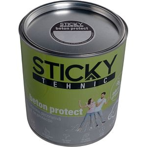 Vopsea beton interior/exterior Sticky Tehnic, pe baza de solvent, gri antracit, 2.5 l