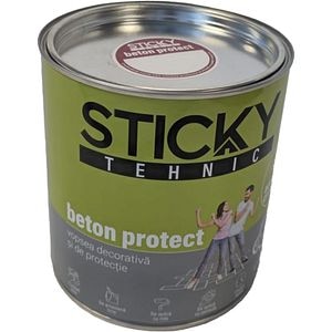 Vopsea beton interior/exterior Sticky Tehnic, pe baza de solvent, rosu cardinal, 2.5 l
