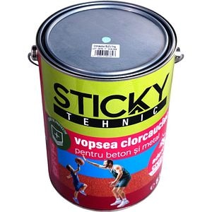 Vopsea clorcauciuc interior/exterior Sticky Tehnic, pe baza de solvent, bleu, 5 kg